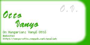 otto vanyo business card