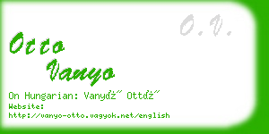 otto vanyo business card